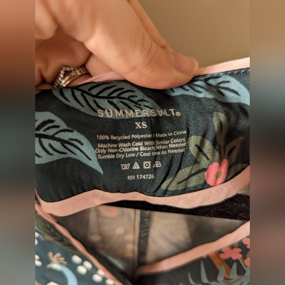 Rifle Paper Co. Summersalt Cloud 9 Emerald Peacock Pyjama Set / Size XS - Picture 4 of 8